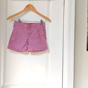 Girls Pink Printed Shorts